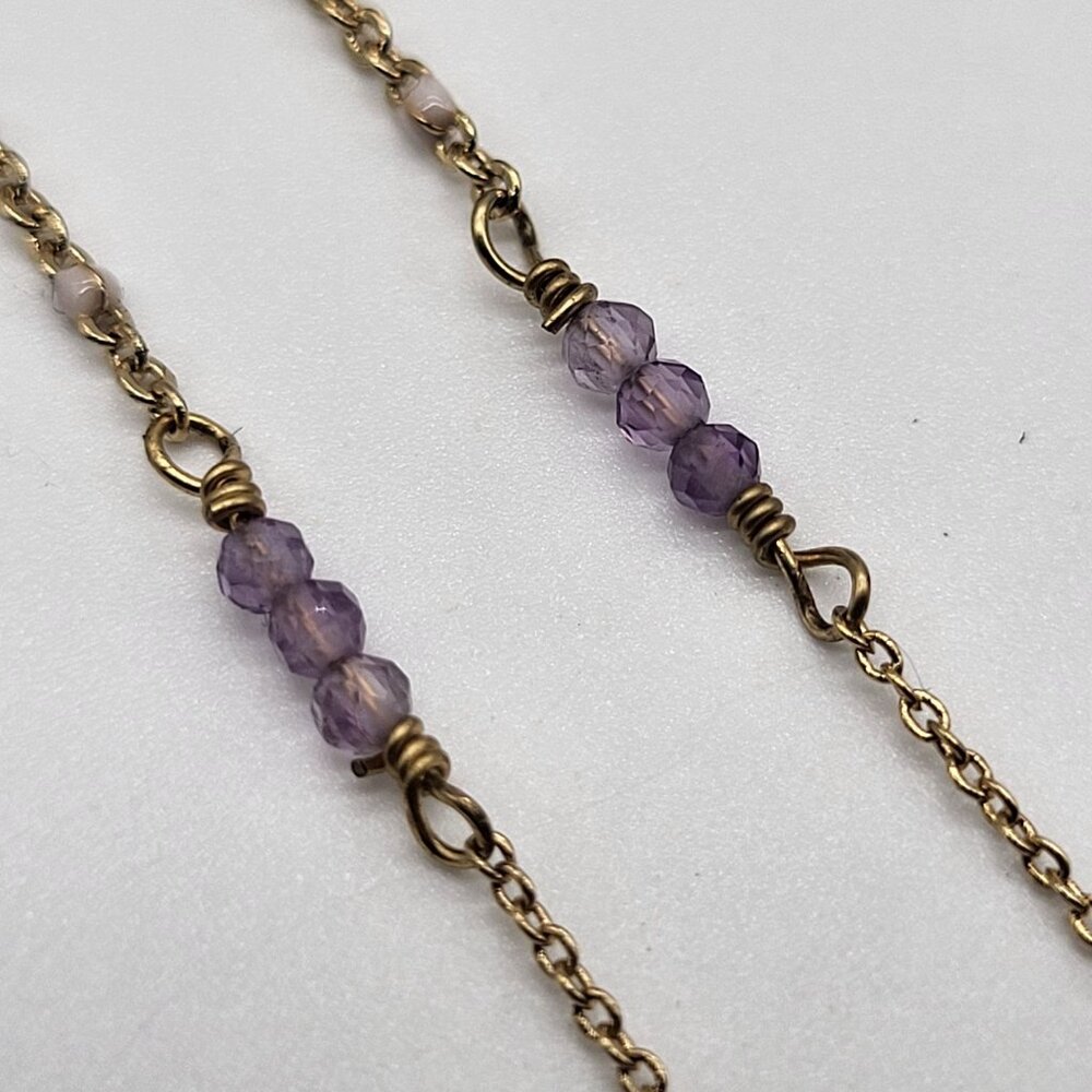 Luna Norte Sagittarius Necklace Gold Tone Purple Faceted Beads Zodiac - Picture 5 of 13